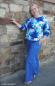 Preview: Double Slub Musselin Haren Blaue Blüten by Swafing 